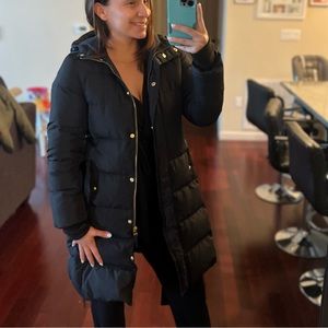 Navy puffer coat J. Crew